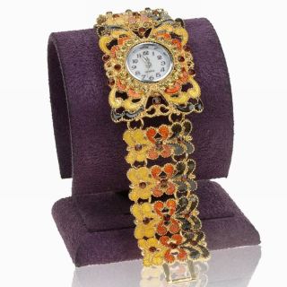Mehrfarbig Vtg Damen Blume Herz Armband Quartz Mode Casual Armbanduhren Watch Bild