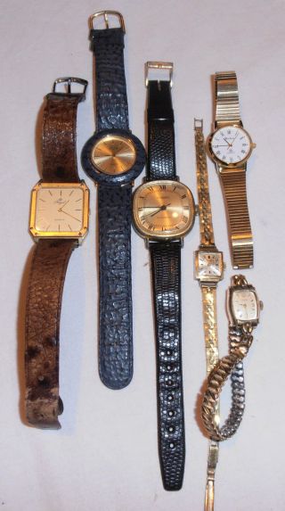 6 ältere Uhren.  Marke : Laco,  Royal,  Rochees,  Juta,  Cimier,  Habmann Bild