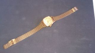 Alte Timex Damen Armbanduhr Metallarmband Goldfarben Bild