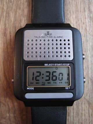 Vintage Meister Anker Talking Time Watch Sprechende Alarm Lcd Armbanduhr 80ties Bild