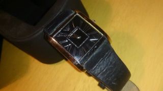 Damen Armani Uhr Schwarz Lederarmband (batterie Leer) Bild