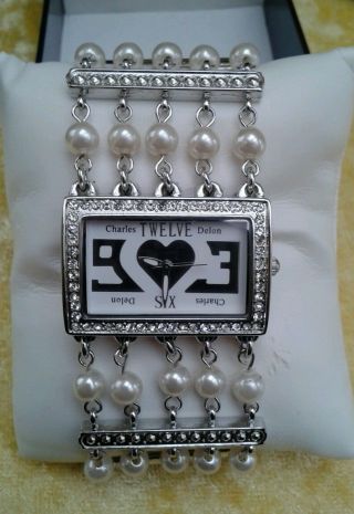 Bezaubernd Schöne Damen Uhr Mit Perlen - 3 - Stufig Kürzbar - Gliederarmbanduhr Bild