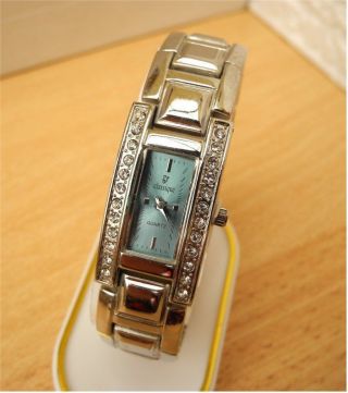 Damen Uhr Mit Aquamarine Farbenem Zifferblatt,  Steinen Sehr Schöne Armbanduhr Bild