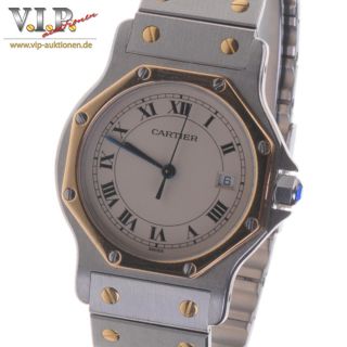 Cartier Santos Montre Ronde Uhr Herrenuhr Damenuhr Stahl / 18k Gold Unisex Watch Bild