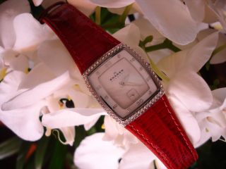 Skagen Damen Armbanduhr,  Superflach,  Superschön,  Rotes Lackleder/armband Bild