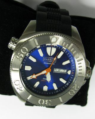 Barbos Seamaster Armbanduhr Taucheruhr Uhr Blau 2000m Saphir Bild