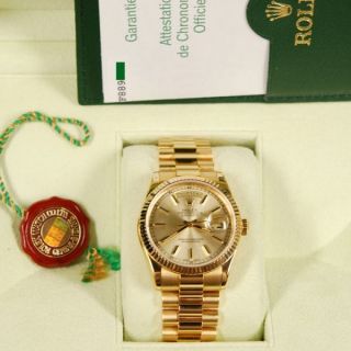 Rolex Uhr Mit Echtheits Zertifikat Und Karton.  Champanger & Gelb Gold Bild
