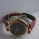 Art Deco♥markenuhr Zentra Uhr♥ Rotes Leder - Armband Armbanduhr Damen Damenuhr Armbanduhren Bild 1
