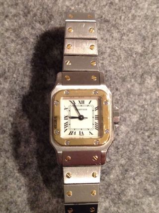 Cartier Santos Uhr,  Tolle Damenuhr,  Hochwertiger Klassiker,  Automatic,  Top Zust. Bild