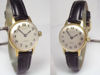 Anker Goldene Vintage Damenuhr Mit Neuem Armband Hb 80 Handaufzug Sammlerstück Bild