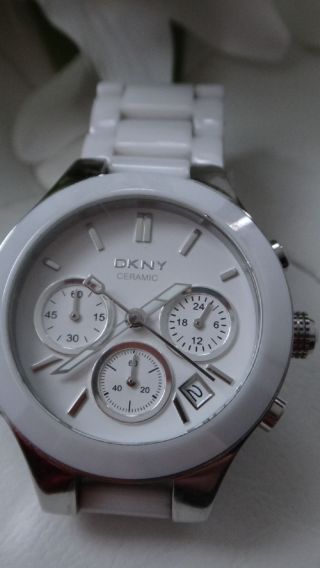 Dkny Armbanduhr Für Damen Ceramic Weiß Keramik Bild