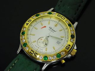 Chopard Damen Uhr In 750 Gold / Edelstahl Brillianten Smaragden Mille Miglia Bild