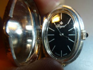 Royal - Damen - Halsketten - Uhr - Schwarzes Ziffernblatt,  - Made Swiss Bild