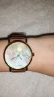 Weltkarten Uhr Damen Braun Globe Vintage Armbanduhren Bild 1