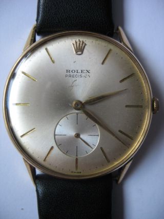 Rolex Precision Armbanduhr Handaufzug 18 Karat Gold,  Ca.  70 Jahre Alt Bild