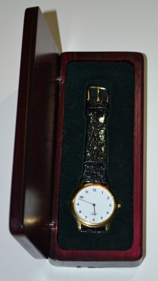 Lacher Herrenuhr Armbanduhr Jubiläum 50 Jahre Ig Metall Igm Lederarmband Gold Bild