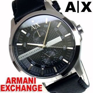 Armani Exchange Herren Uhr 47mm Lederarmband Mineral Glas Datum Uhr Ax2120 Bild