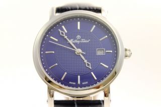 Schweizer Uhr,  Mathey - Tissot City,  Blau,  Lederarmband,  Swiss - Made Bild