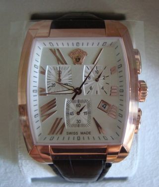 Versace Uhr Watch Chronograph Swiss Made Wlc80d001 - S008 Vergoldet,  Ovp Bild