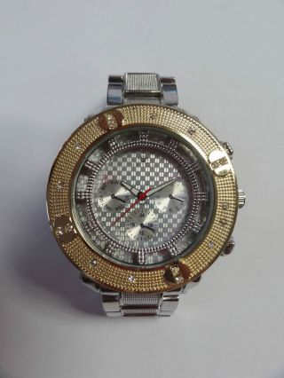 Ice Star Herren Uhr Bling Glitzer Silber Metall Armbanduhr (1) Bild