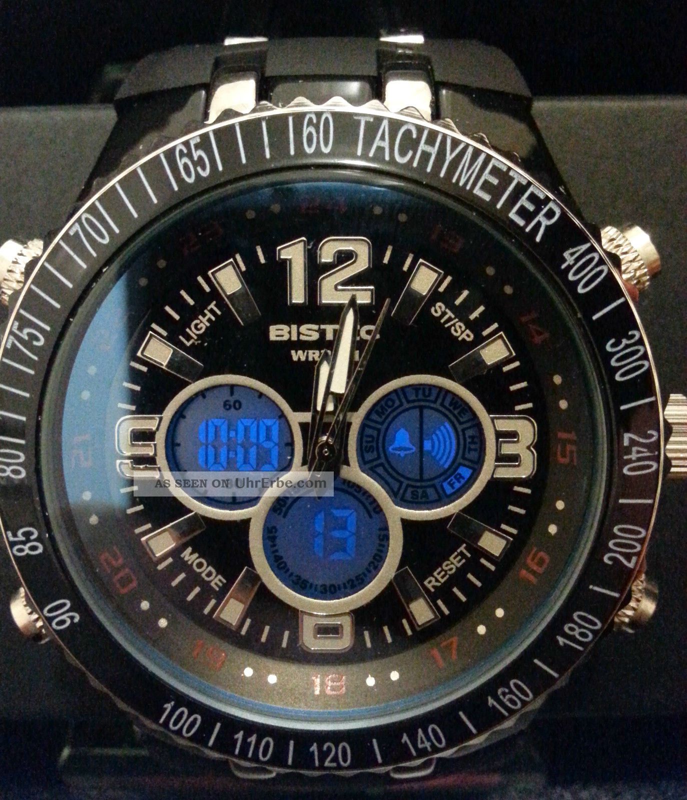 Herren Uhr Sport Uhr Chronograph Edelstahl Armbanduhr Armbanduhren Bild