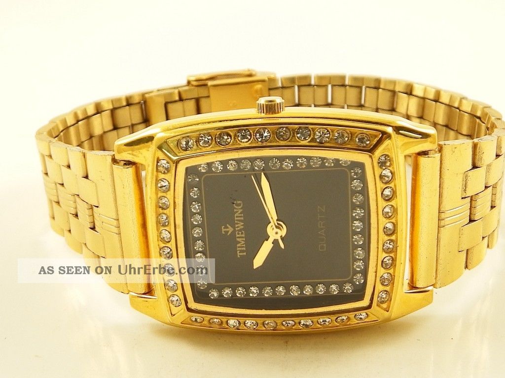 Timewing Quartz Japan Herren Vergoldet Uhren Bid2win Keine Versteckten Preis Armbanduhren Bild