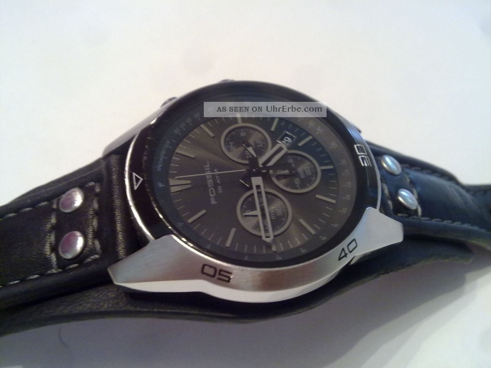 Fossil Ch - 2586 Armbanduhr Leder Chronograph Schwarz Analog