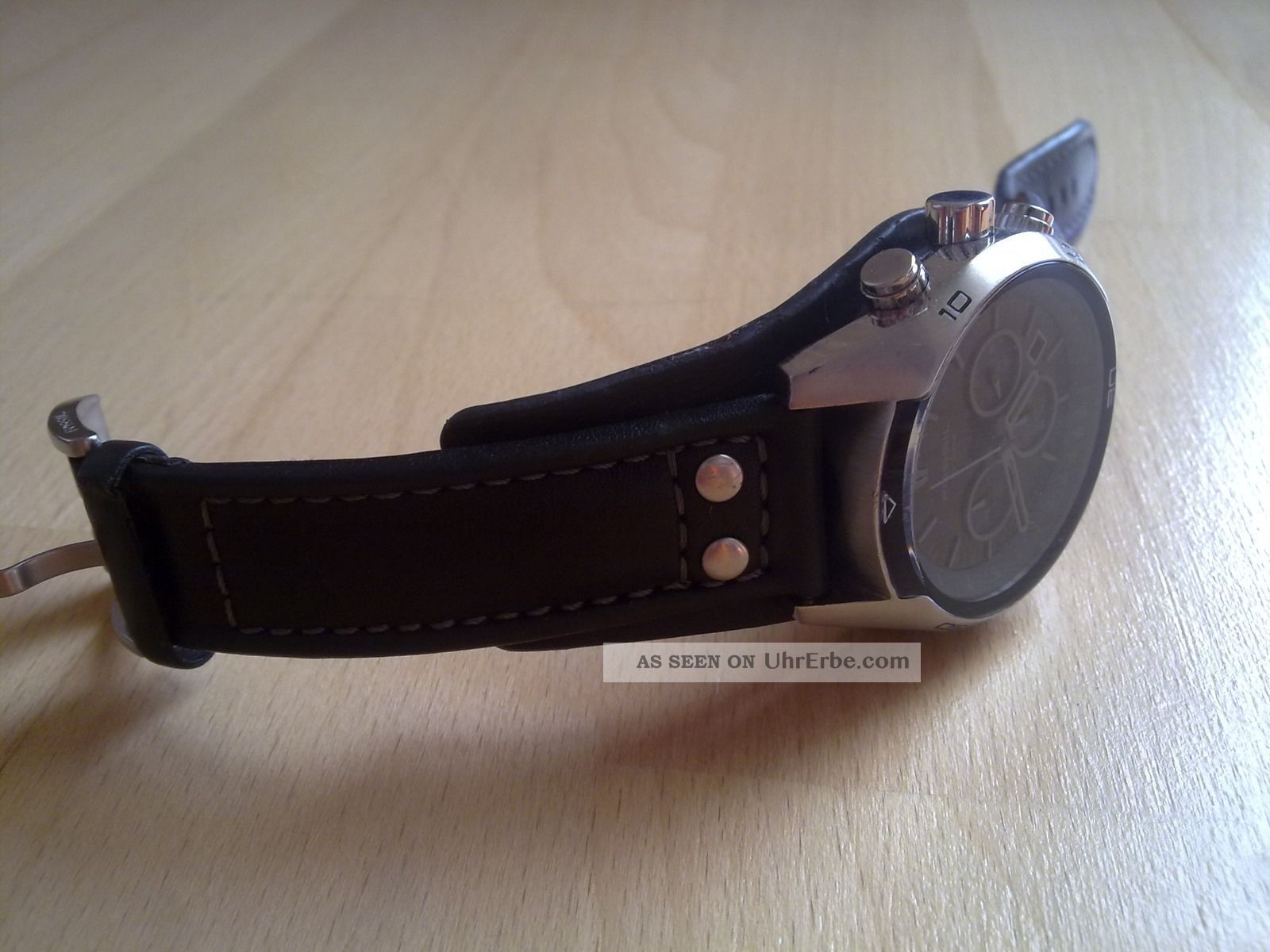 Fossil Ch - 2586 Armbanduhr Leder Chronograph Schwarz Analog