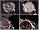 Rosegold Schwarze Herren Automatikuhr Offene Unruhe Lederband Armbanduhren Bild 1