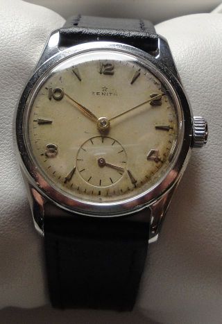 Vintage Armbanduhr Zenith In Edelstahl – Handaufzug – Cal.  106 - P - 6 - 1947 Bild