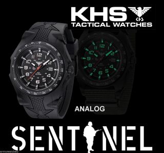 Herrenuhr Analog,  Khs Sentinel A Black,  Silikonband,  Datum,  Licht,  C1 - Leuchtfarbe Bild