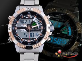 Fafada Weide Led Herrenuhren Armbanduhr Quarz Analog Uhr Sport Uhren Silber Bild