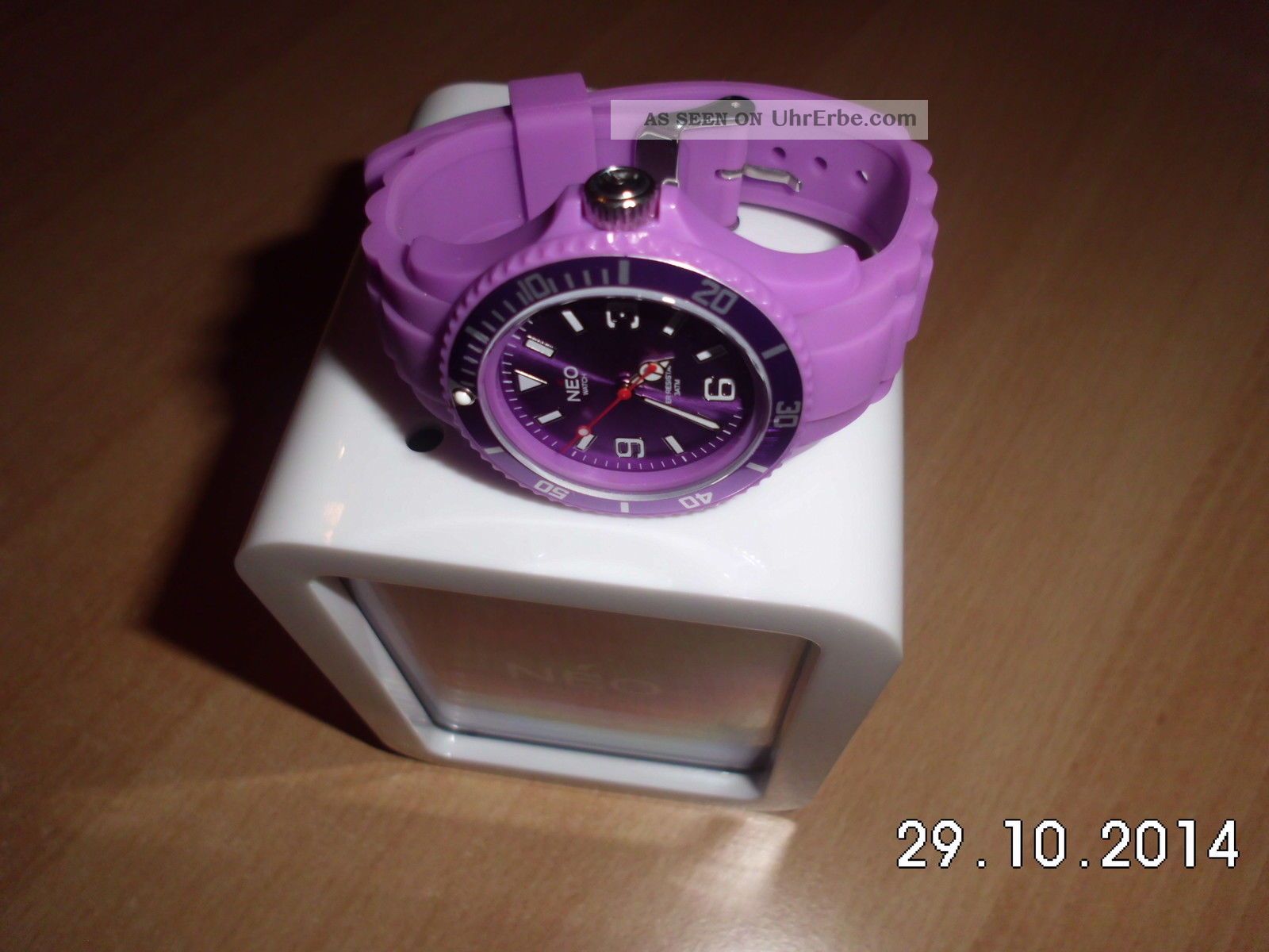 Neo Watch Armbanduhr Kunststoff & Silikonband.  Violett Armbanduhren Bild