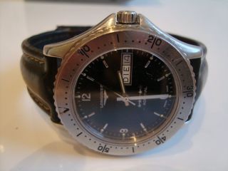 Longines Admiral Automatik Stahl / Leder Sehr Seltenes Modell Watch Uhr Bild