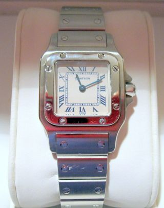 Traum Cartier Santos Edelstahl Damen Modell Armband Uhr Selten Bild