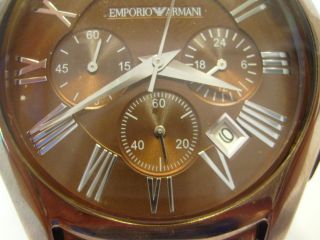 Armani Chrono Ar 1610 Herren Uhr Chronograph Braun Mit Box & Papiere Watch Brown Bild