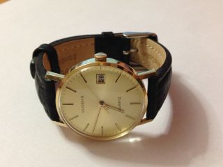 Vintage Uhr / Herrenarmbanduhr Dugena 14k / 585 Gold Bild
