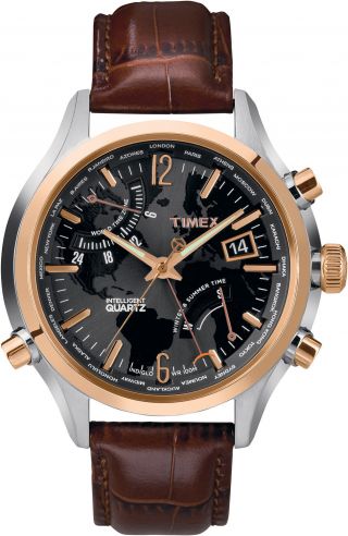 Timex Iq Weltzeit Herren Uhr T2n942 Bild