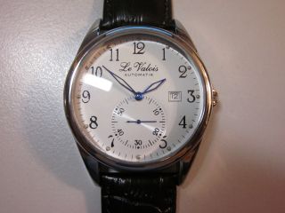 Herren Armbanduhr Automatik Le Valois Mit Datumsanzeige Und Lederarmband Bild