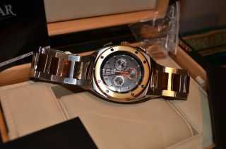 Jaguarj622/3 Elegante Chronograph Herrenuhr Edelstahl & Gold Armband Swiss Made Bild
