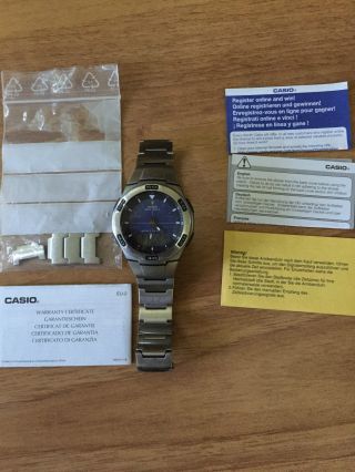 Casio Funk Armbanduhr Wva - 105hde Weltzeit Alarm Datum Display Stoppuhr Licht Bild