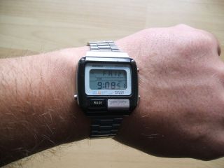 Uhrsammlung Alte Seiko S229 - 5010 Alarm Chronograph Pulsmeter Herremuhr Bild