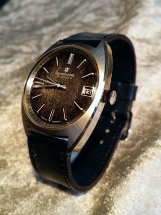 Junghans Herren Armbanduhr 17 Juwels Uhr Handaufzug Lederarmband Datum Anzeig Bild