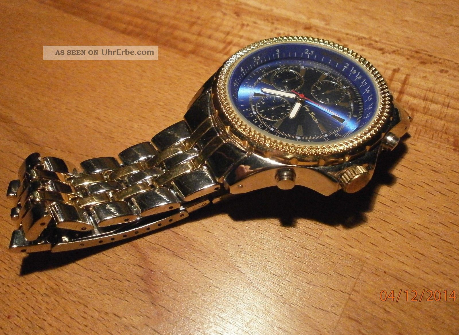 Xxl Jay Baxter Herrenuhr,  Edelstahl Armband,  Metall Silber Gold,  Blau 48 Mm Armbanduhren Bild