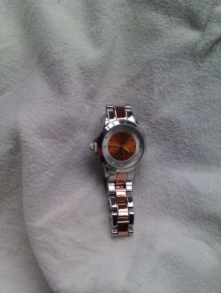 Damen - Armbanduhr Silber - Rose Mit Funkelnden Glitzersteinchen 2 Jahren Bild