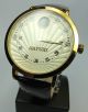 Wow Vintage Regulateur Regulator Gold Einzeigeruhr Armbanduhr Lederband Armbanduhren Bild 1