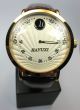 Wow Vintage Regulateur Regulator Gold Einzeigeruhr Armbanduhr Lederband Armbanduhren Bild 5