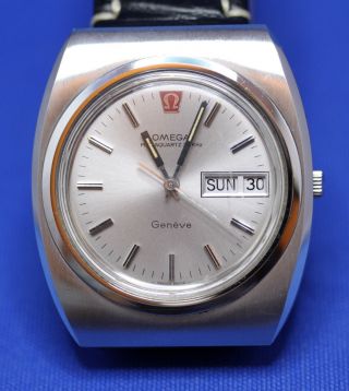 Omega Megaquartz 32 Khz Armbanduhr Uhr Swiss Made Bild