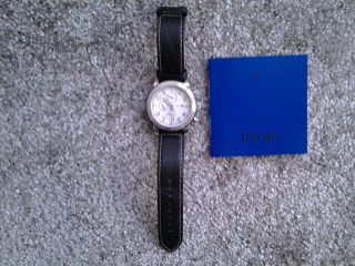 Wie Joop Herrenuhr Chronograph Lederarmband Blau Faltschließe Uvp 289,  00€ Bild
