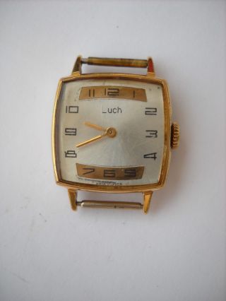 Luch,  Russische Uhr,  Damen Armbanduhr,  Handaufzug Vergoldet,  älter,  Ussr,  60er Jahre Bild